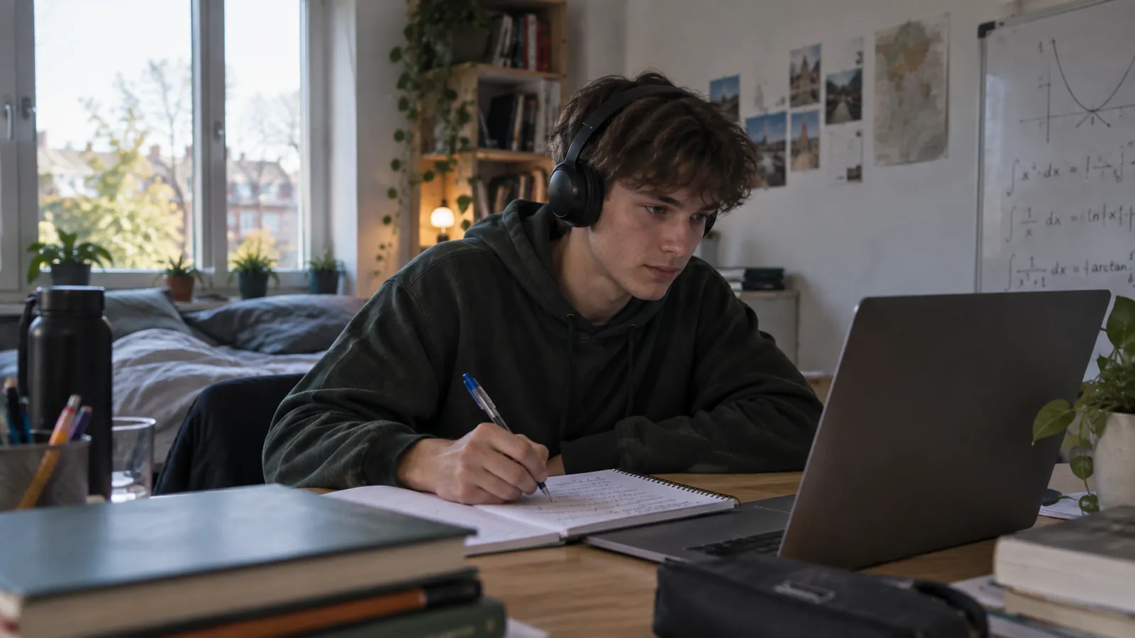 Tutor bereidt een online bijles voor